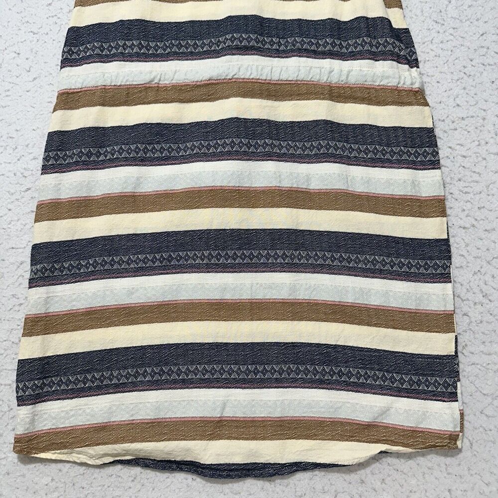 Mud Pie Women’s Medium A-Line Dress Cotton Textured Striped Collared Sleeveless - Picture 12 of 12